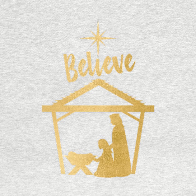 Believe Nativity Baby Jesus Christmas Design by 4Craig